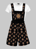 Plus Size 90s Grunge Celestial Overall Shorts - In Control Clothing