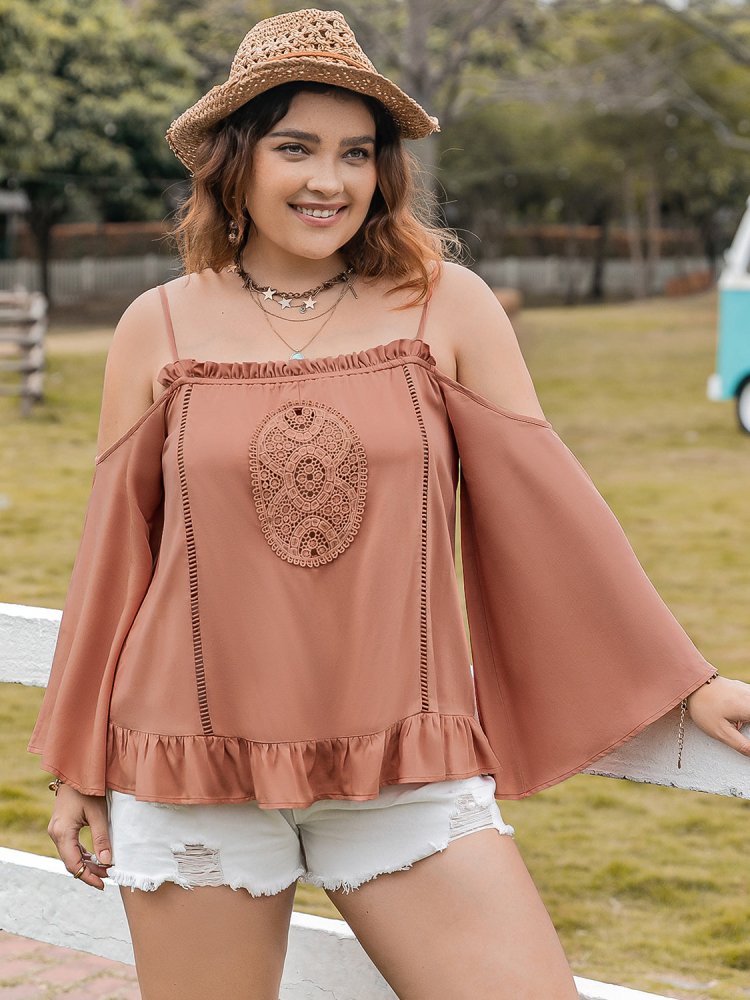 Plus Size Boho Long Sleeve Blouse - In Control Clothing