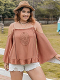 Plus Size Boho Long Sleeve Blouse - In Control Clothing