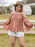 Plus Size Boho Long Sleeve Blouse - In Control Clothing