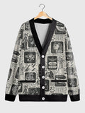 Plus Size Egyptian Hieroglyphics Cardigan