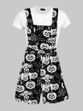 Plus Size Halloween Anime Overall Shorts - In Control Clothing