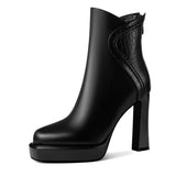 Point Toe Block Heels Boots