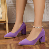 Point Toe Block Heels Pumps
