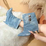Point Toe Kitten Heels Boots