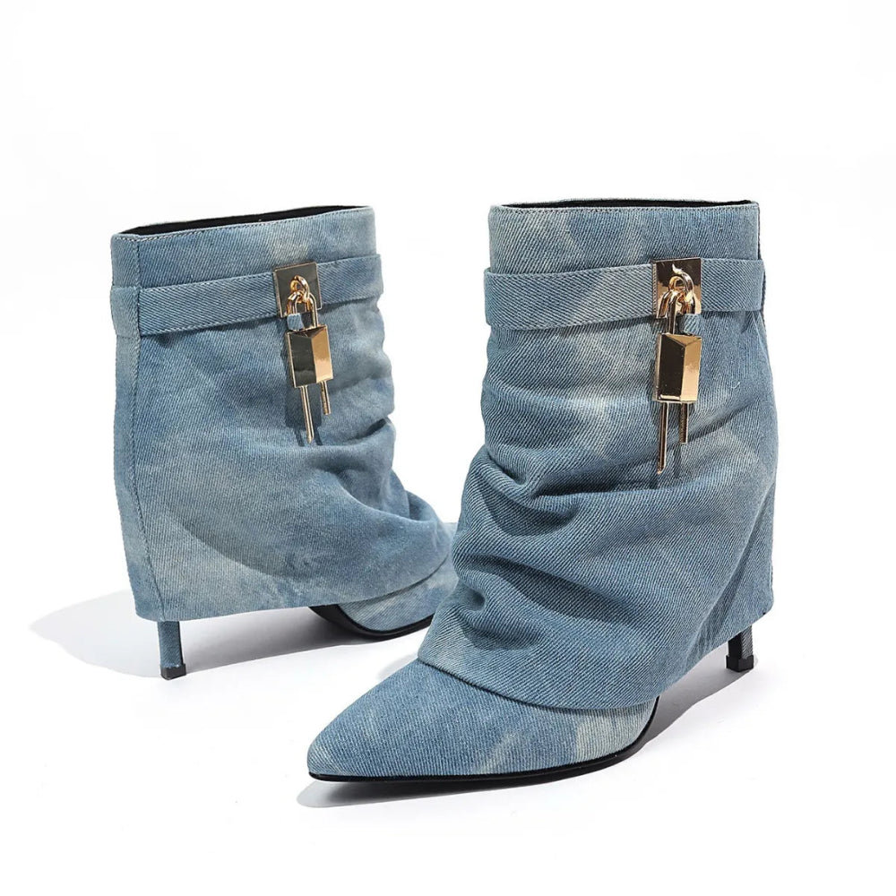 Point Toe Kitten Heels Boots