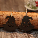 PU Leather Hat Shape Halloween Earrings - In Control Clothing