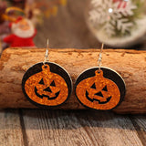 PU Leather Pumpkin Themed Earrings - In Control Clothing