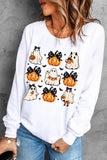 Pumpkin & Ghost White Long Sleeve Sweatshirt - In Control Clothing