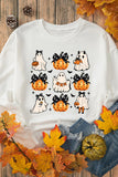 Pumpkin & Ghost White Long Sleeve Sweatshirt - In Control Clothing