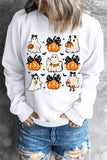 Pumpkin & Ghost White Long Sleeve Sweatshirt - In Control Clothing