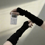 Punk Aesthetic Long Striped Fingerless Gloves - In Control Clothing