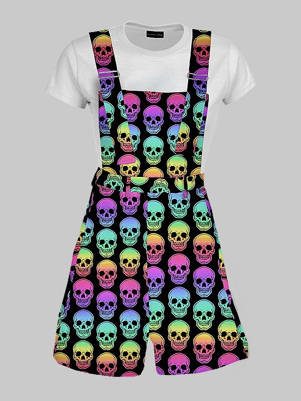Punk Rainbow Skull Overalls - In Control Clothing