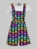 Punk Rainbow Skull Overalls - In Control Clothing