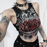 Punk Style Rivet Sleeveless Top - In Control Clothing