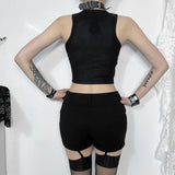 Punk Style Rivet Sleeveless Top - In Control Clothing