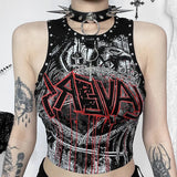 Punk Style Rivet Sleeveless Top - In Control Clothing