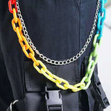 Rainbow Acrylic Belt Loop Chain - In Control Clothing