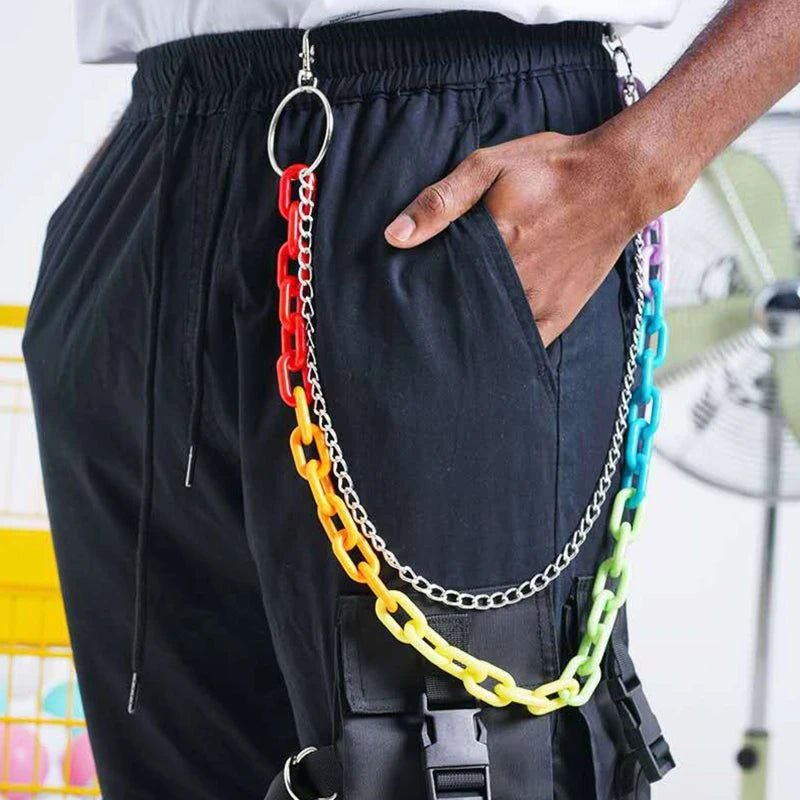 Rainbow Acrylic Belt Loop Chain - In Control Clothing
