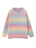 Rainbow Kawaii Casual O - Neck Knitted Shirt for Women - In Control Clothing