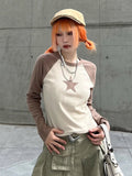 Retro Y2K Star Detail Grunge T-Shirt - In Control Clothing