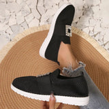 Rhinestone Mesh Slip - On Loafers - Casual Chic Flats