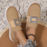Rhinestone Mesh Slip - On Loafers - Casual Chic Flats