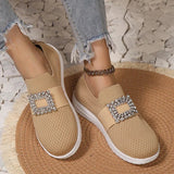 Rhinestone Mesh Slip - On Loafers - Casual Chic Flats