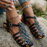 Round Toe Flats Sandals