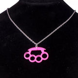 Scene Kid Resin Glitter Knuckle Chain Necklace - In Control Clothing