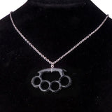 Scene Kid Resin Glitter Knuckle Chain Necklace - In Control Clothing