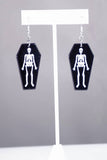 Skeleton Coffin Earrings - In Control Clothing