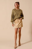 SO ME Scallop Buttoned Front Corduroy Mini Skirt