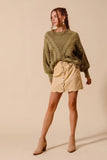 SO ME Scallop Buttoned Front Corduroy Mini Skirt