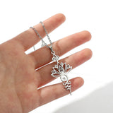Spiritual Lotus Flower Pendant Necklace - Yoga Inspired Jewelry - In Control Clothing
