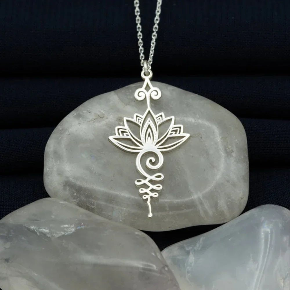 Spiritual Lotus Flower Pendant Necklace - Yoga Inspired Jewelry - In Control Clothing