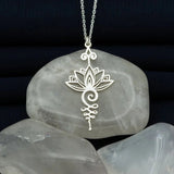 Spiritual Lotus Flower Pendant Necklace - Yoga Inspired Jewelry - In Control Clothing