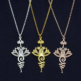 Spiritual Lotus Flower Pendant Necklace - Yoga Inspired Jewelry - In Control Clothing