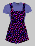 Spooky Card Suits Overall Shorts for Halloween - In Control Clothing