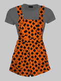Spooky Card Suits Overall Shorts for Halloween - In Control Clothing