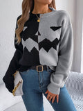 Spooky Knit Round Neck Long Sleeve Sweater