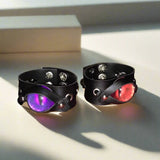 Steampunk Demon Eye Bracelet | Rivet Strap Buckle Gothic Accessory - In Control Clothing