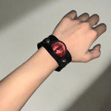 Steampunk Demon Eye Bracelet | Rivet Strap Buckle Gothic Accessory - In Control Clothing