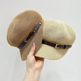 Straw Woven Buckle Hat