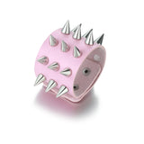 Studded Goth Accessory, Black Leather Punk Bracelet - In Control Clothing