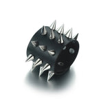 Studded Goth Accessory, Black Leather Punk Bracelet - In Control Clothing