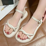 Summer Ankle Buckle Flat Sandals - Cross Strap Style!