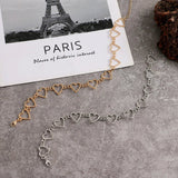 Sweet Heart Chain Collar Necklace - Cute Love Statement Accessory - In Control Clothing