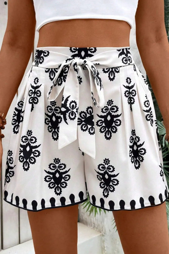 Tied Printed Shorts