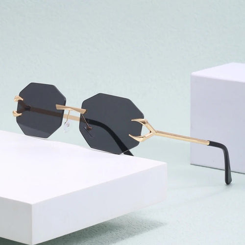 Trendy Frameless Polygon Sunglasses